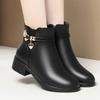 New autumn winter cotton shoes simple comfortable thick heels anti slip warm suitable for daily commuting women's short boots