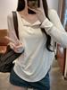 Pure Desire Grey V-neck Long Sleeve Sun Protection T-shirt for Women – Early Autumn Loose Chic Style