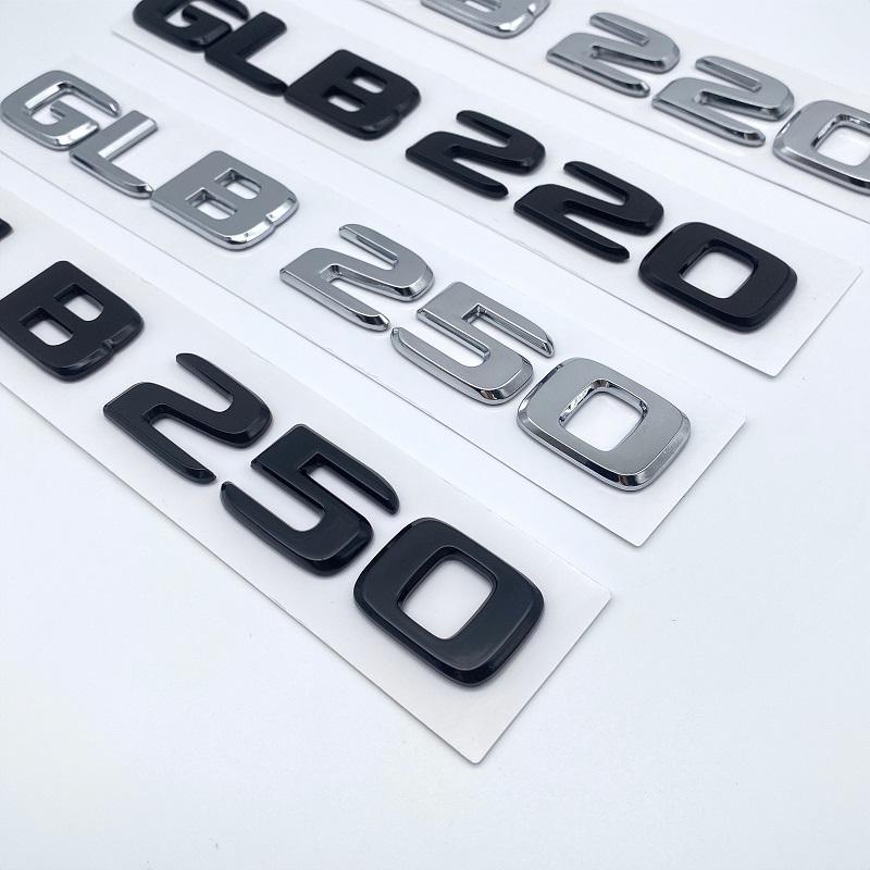 2017 Black Silver Letters Emblem Badge for Mercedes Benz W247 GLB220d GLB250 4Matic Car Styling Trunk Nameplate Sticker