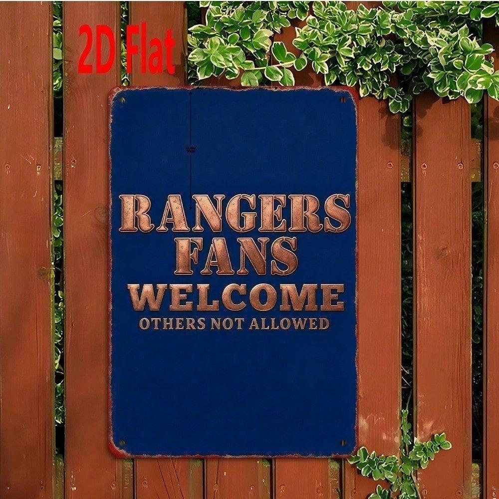 Vintage Metal Sign Rangers Fan Wall Art Decor
