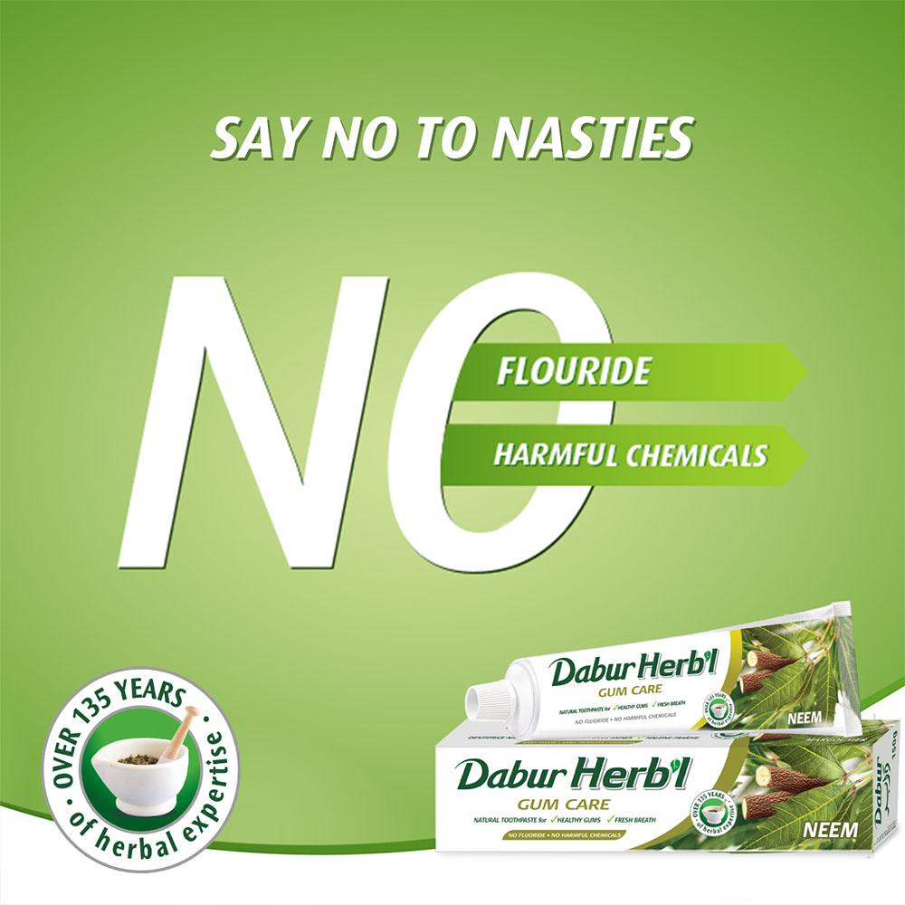 Dabur Herb'l Toothpaste Neem 150g + FREE Toothbrush