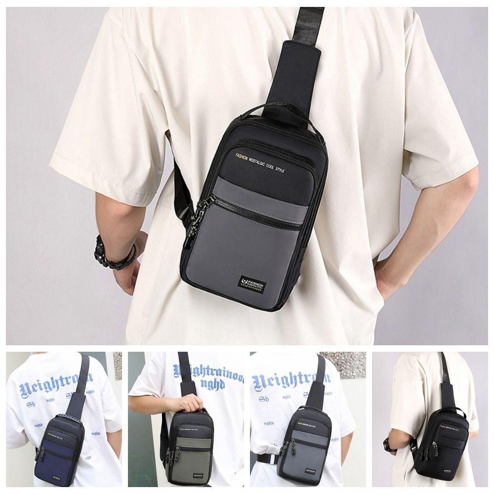 Multifunctional Crossbody Bag Large Capacity Sports Shoulder Bag Fashion Men's Chest Bag Male