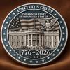 US 250th Anniversary Souvenir Coin Double-Sided Carved United States History Commemorative Badge