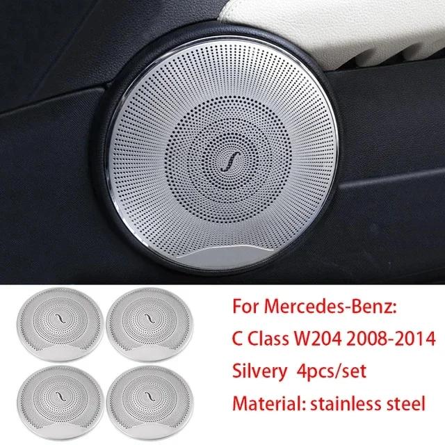 For Mercedes-Benz C Class W204 08-14 Steel Car Door Speakers Stereo Decorate Cover Speaker Trim Cover