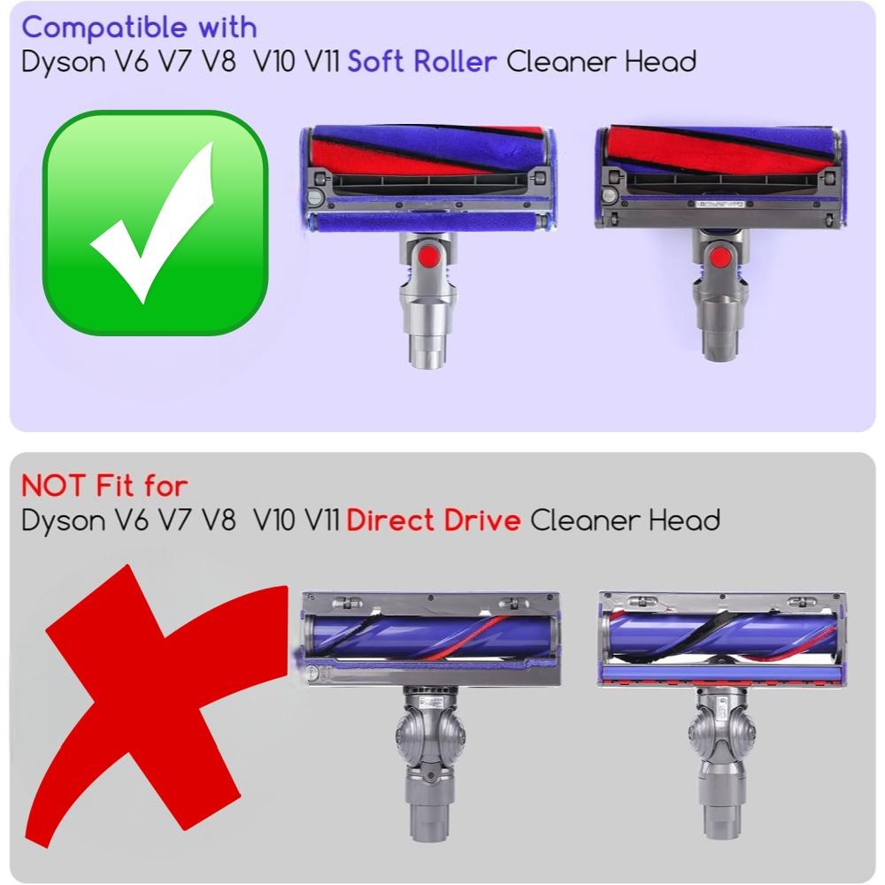 Soft Roller Brush Bar Compatible with Dyson V6 V7 V8 V11 V11 V11 Soft Roller Cleaning Head Replacement Part Number 966188-11
