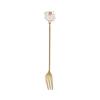 4Pcs Stainless Steel Dessert Spoon Fork Long Handle Coffee Stirring Spoons Cats Teaspoon for Dessert Milkshakes Salad