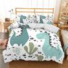 Cute Cartoon Dinosaur Print Polyester Bedding Sets Child Kids Covers Boys Bed Linen Set For Teens King Size Bedding Set