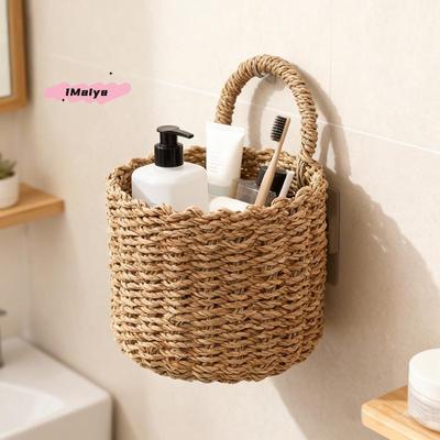 M-Wall Hanging Basket Boho Style Hand-Woven Hanging Storage Baskets Kitchen Ginger Garlic Scallion Egg Fruit Storage Box