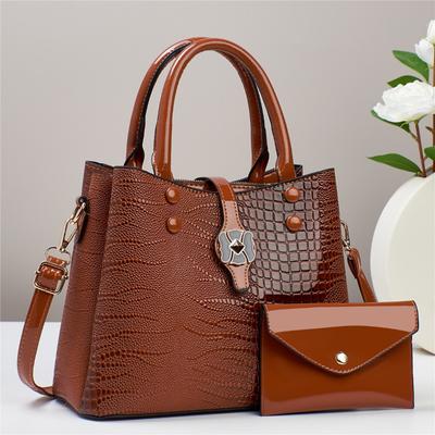 2Piece Set Women's Bag Bright Leather Shoulder Crossbody Bags for Women  New Luxury Handbags Women Designer Messenger Bag