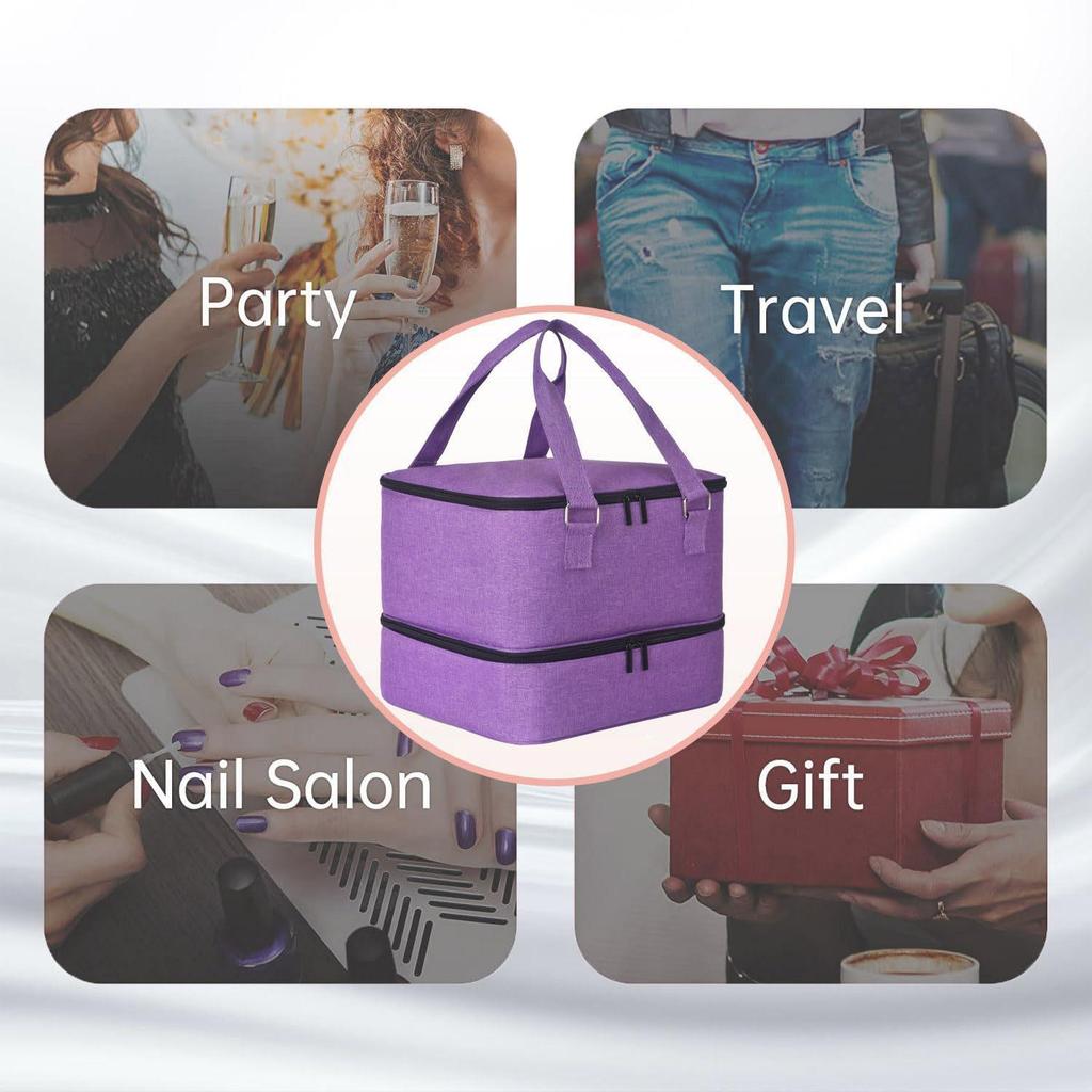 Nail Polish & Essential Oil Travel Bag - Holds 42 Bottles, Large Capacity, Multi-functional Storage Handbag