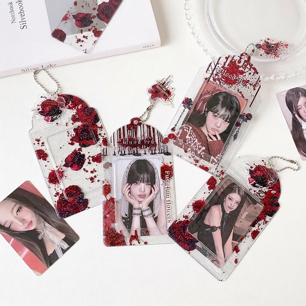 Pvc Card Holder Decorative Gothic Photo Card Protector Instax Photo Keychain Lightweight Transparent Id Holder For Concerts Fan