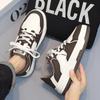 Spring and Summer Men's Shoes New Niche Casual Men's Board Shoes Versatile Student Platform Non-slip Tide Shoes Black and White Versatile
