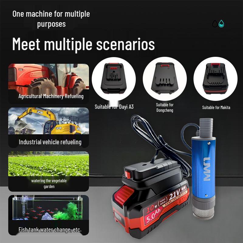 21V Portable Lithium Battery Agricultural Water and Oil Pump with Pure Copper Motor