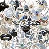50 Silver Horror Skull Graffiti Stickers Decorate Guitar Notebook Suitcase DIY Waterproof