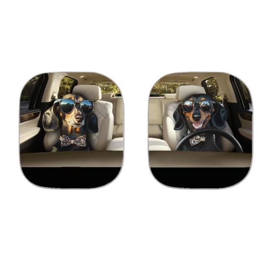 2Pcs Animal Print Car Sun Shade High-Density Aluminum Foil Windshield Sunshade Blocks UV Rays Sun Visor All-Season Protection Vehicle Sun Protector