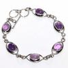Pretty Natural Amethyst 925 Silver Plated Bracelet 8" New Arrival Trendy P5q49