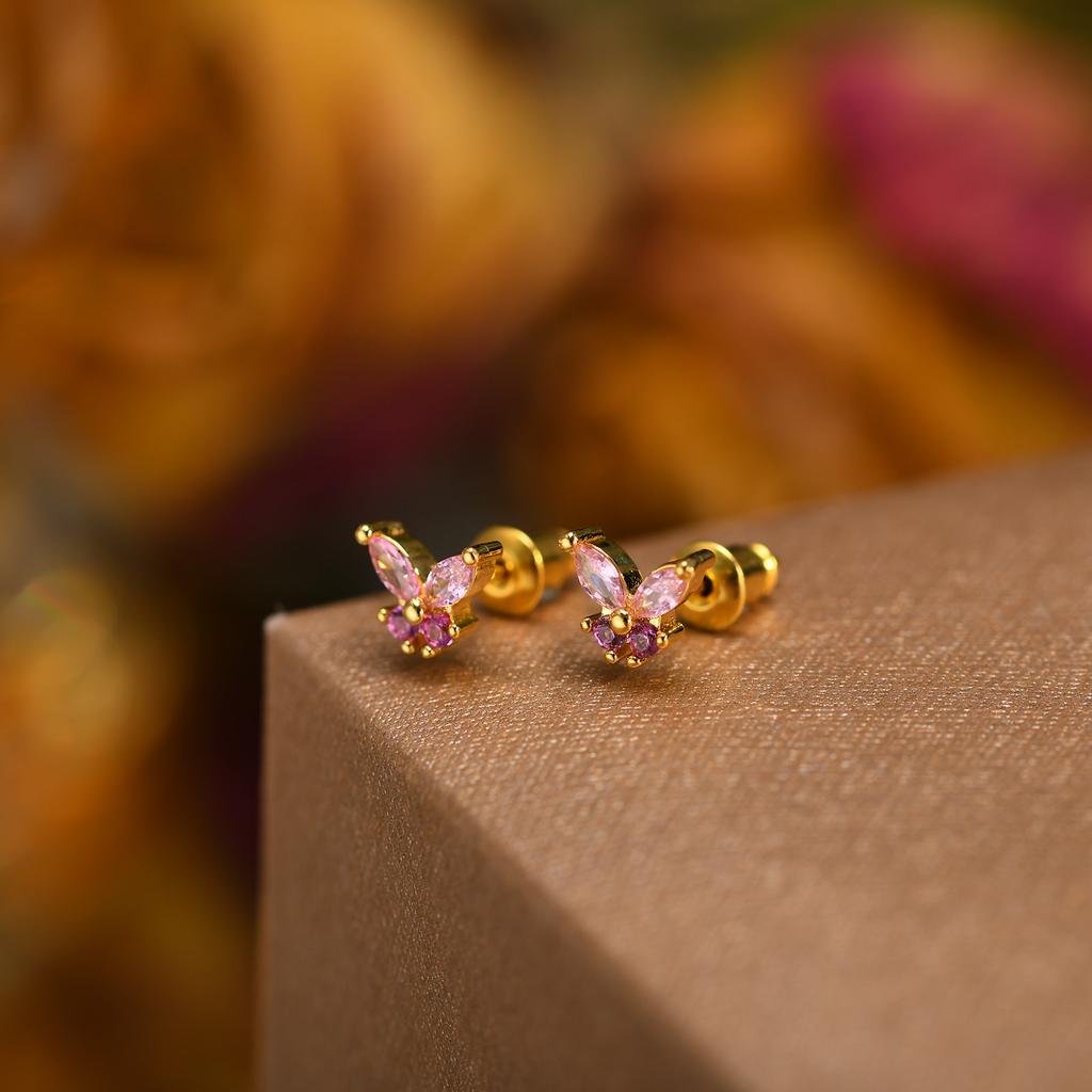 Luxurious Zircon Heart Hoop Earrings Flower U-Shaped Zircon Earrings for Women Charm Daily Jewelry Gift