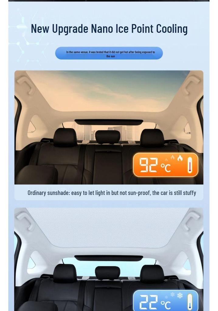 Sunshade for Xiaopeng P7/P5/G9/G3 Panoramic Roof - Heat Insulation Accessory