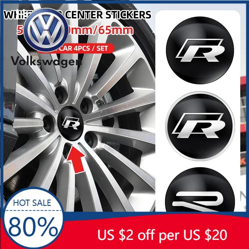 Per VW Volkswagen Jetta MK5 Golf 4pz 56mm 60mm 65mm Coprimozzo Centrale Ruota Auto Adesivo Accessori Per Volkswagen Tiguan Bora POL