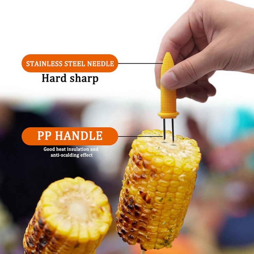 Fruit Forks BBQ Supplies Home Kitchen Gadget Grilling Fork BBQ Prong Set Corn Holder Corn Skewer