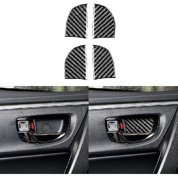 Echte Premium-Kohlefaser-Auto-Mittelkonsolen-Schaltknauf-Panel-Rahmenverkleidung Weicher Aufkleber Kompatibel mit Toyota Corolla/Levin 2014 2015 2016 2017 2018