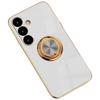 For Samsung Galaxy S24 FE Case Precise Cutouts 6D Electroplating TPU Phone Cover with Ring Holder