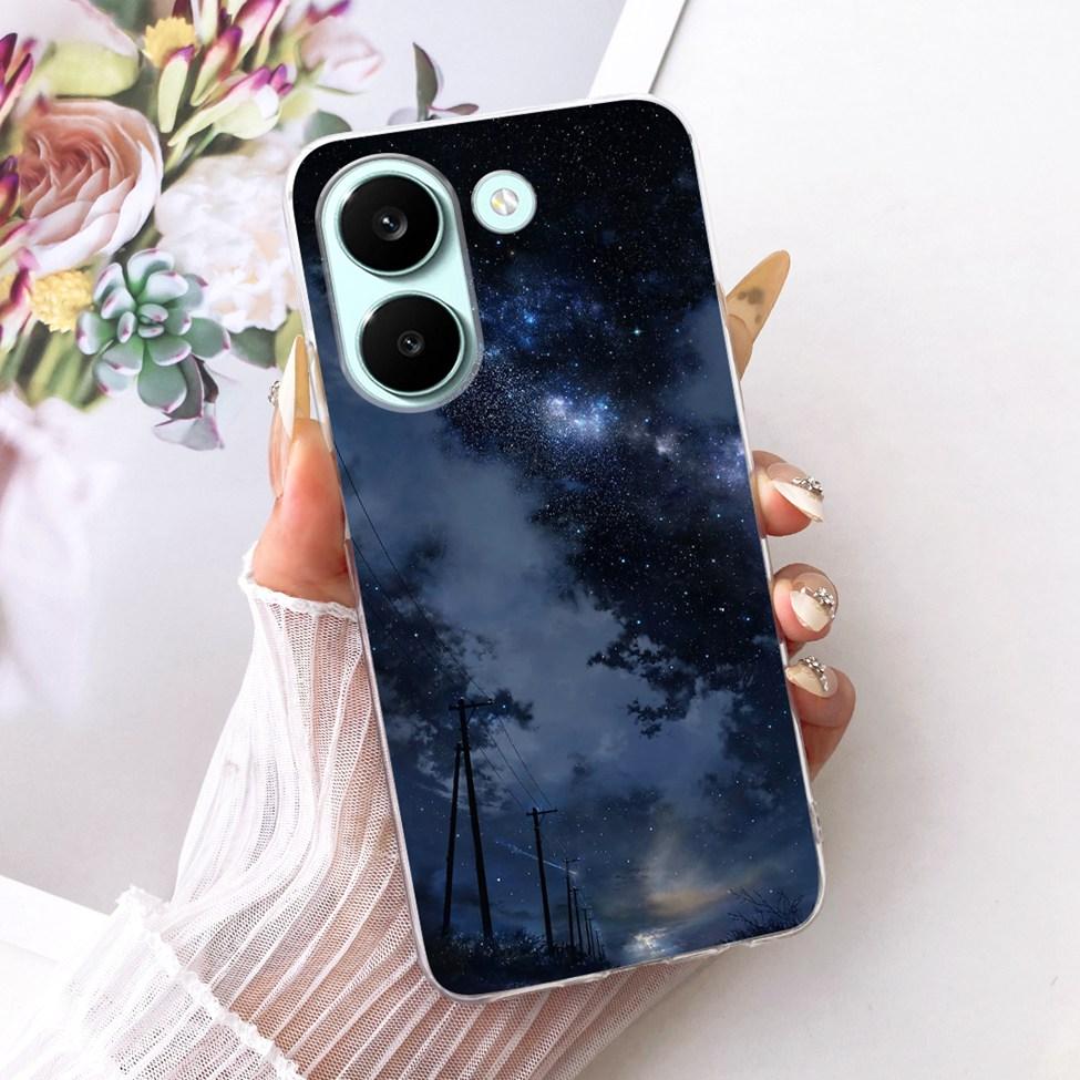 6.59'' Case For Xiaomi Poco X8 Pro 5G Cover Transparent Fashion Flowers Cute Cat Cool Painted Soft Casing 2511FPC34G