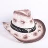 Popular European and American Fashion Hollow Woven Hat Straw Hat Men's and Women's Classic Outdoor Western Denim Straw Hat