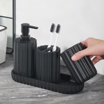 4 Pieces Bathroom Accessories ,Mouthwash Cup ,Housewarming ,Gift Decor Soap Dispenser