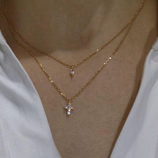 ANENJERY Pandantive cu cruce de modă, dropshipping, de culoare auriu, argint, colier cu pandantiv cu cruce de Isus, bijuterii pentru bărbați/femei, comerț cu ridicata