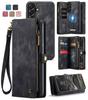For Samsung Galaxy A37 A57 Magnetic Wallet Case Compatible Magnetic RFID Blocking Zipper Card Holder Detachable Strap Shockproof