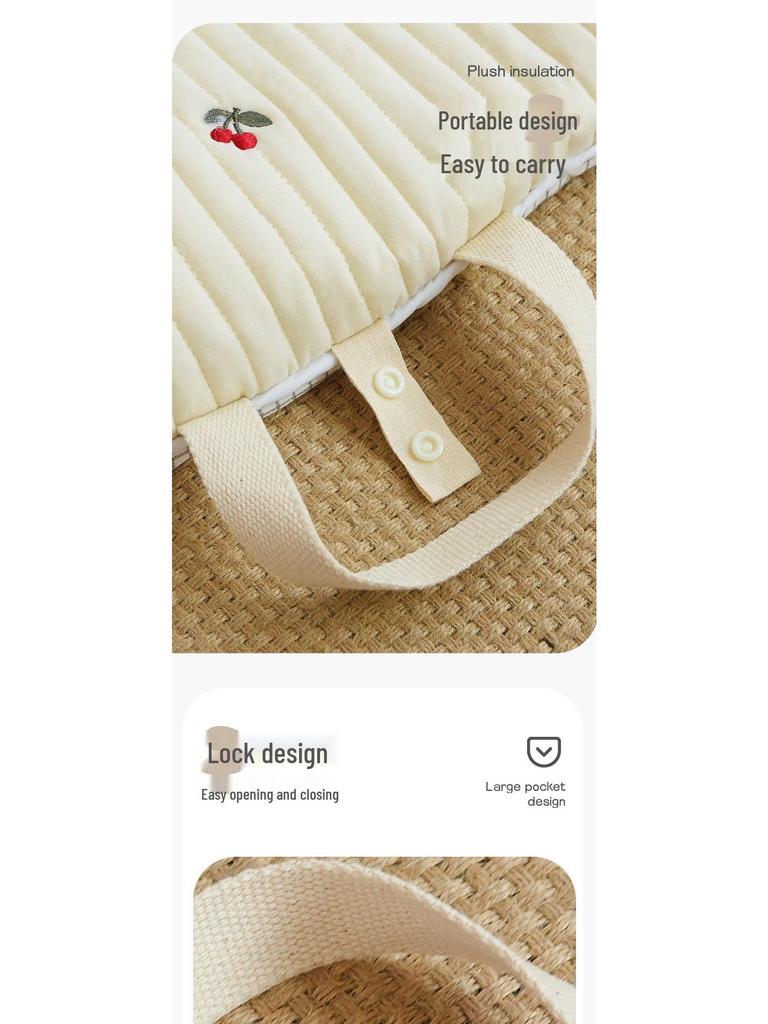 Tragbare Atmungsaktive Baumwoll-Babykrippenmatratze - Bestickt, Maschinenwaschbar, Faltbar für Nickerchen