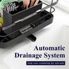 Cross-border Kitchen Countertop Dish Drying Rack with Partitioned Storage