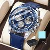 POEDAGAR Fashion Men's Watches High Quality Luminous Waterproof Male Wristwatch Leather Chronograph Date Sports Quartz Clock