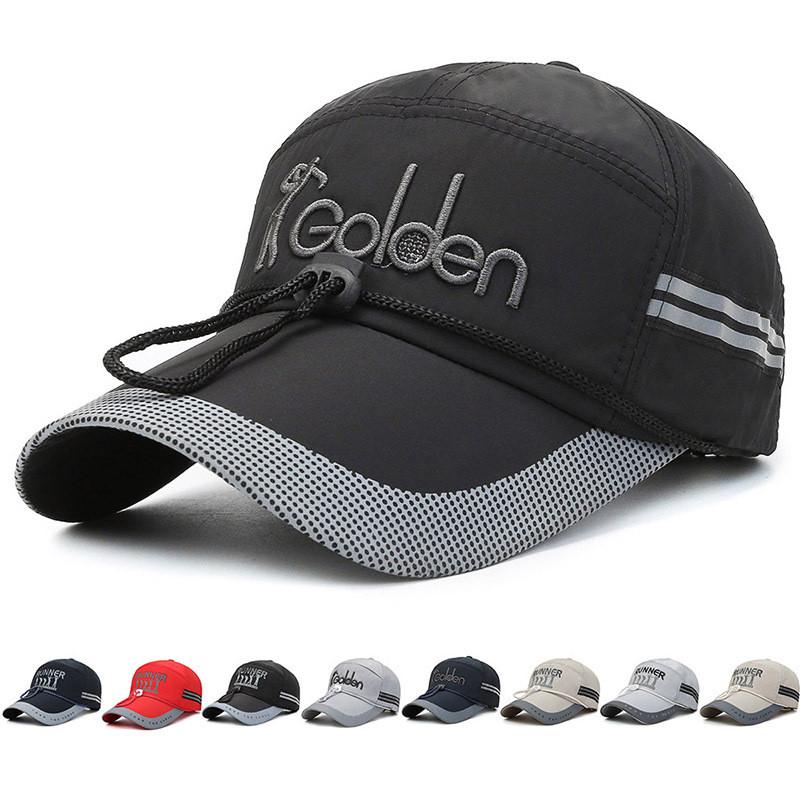 Printing Letter Golden Baseball Cap Sporty Visor Cap Sun Protection Gift Fashion