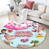 Custom Name,Diddl pattern round rug,Carpet Rug for Living Room Bedroom Playroom ,Non-slip Floor Mat,Holiday Gifts and Birthday Gifts.