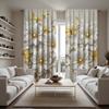 2-piece HD Digital White Tie Gold Butterfly Flower Curtain Home Decoration Style Decoration Living Room Bedroom Wear Rod Curtain