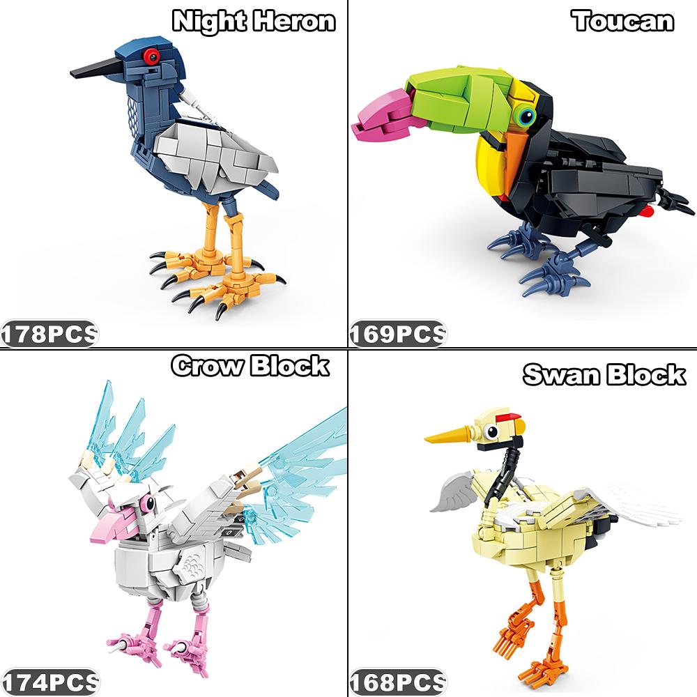 3D Cartoon Animal Building Blocks Educational Toy for Kids Lifelike Desk Decoration Creative Male and Female Gift Ideal Present