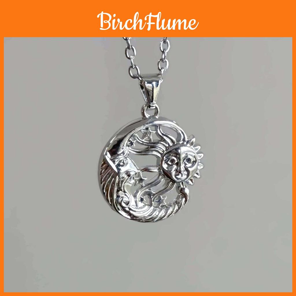 Bohemian Moon Sun Face Pendant Necklace With Alloy Charm For Fashion Women And Men