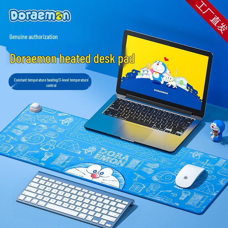 Doraemon Heated Desk Pad: Electric Mouse & Hand Warmer for Office