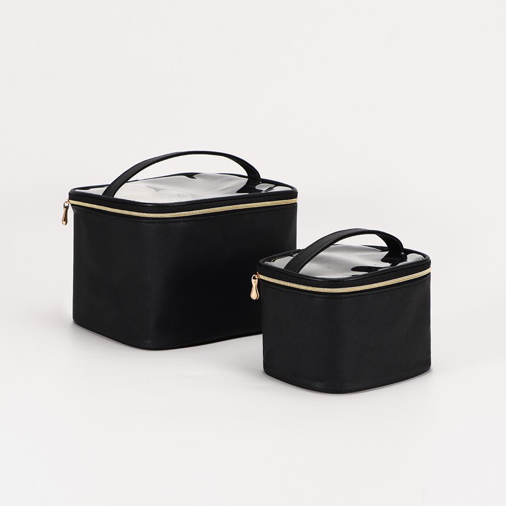 

High-Capacity PU Makeup Bag: Stylish, Portable Cosmetic Storage & Wash Bag TB095 Small