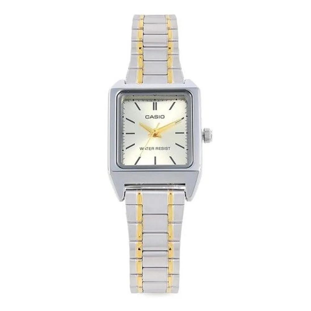 MUST IT_Women s Analog Square Metal Wristwatch (LTP V007SG 9EUDF)