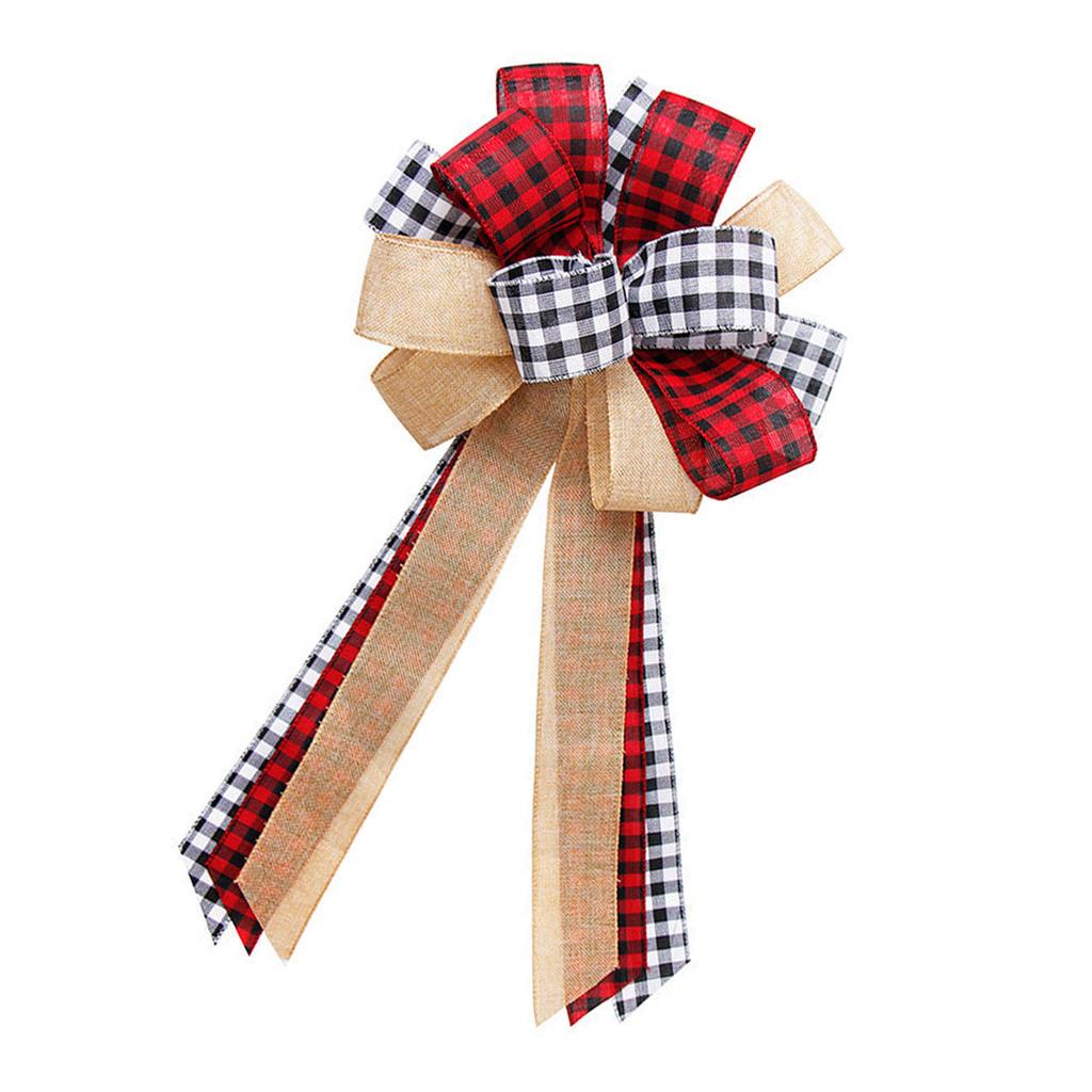 Christmas Outdoor Parties Bowknot Durable Bowknot Ornament Decorative Ribbon for Christmas Tree and Holiday Event