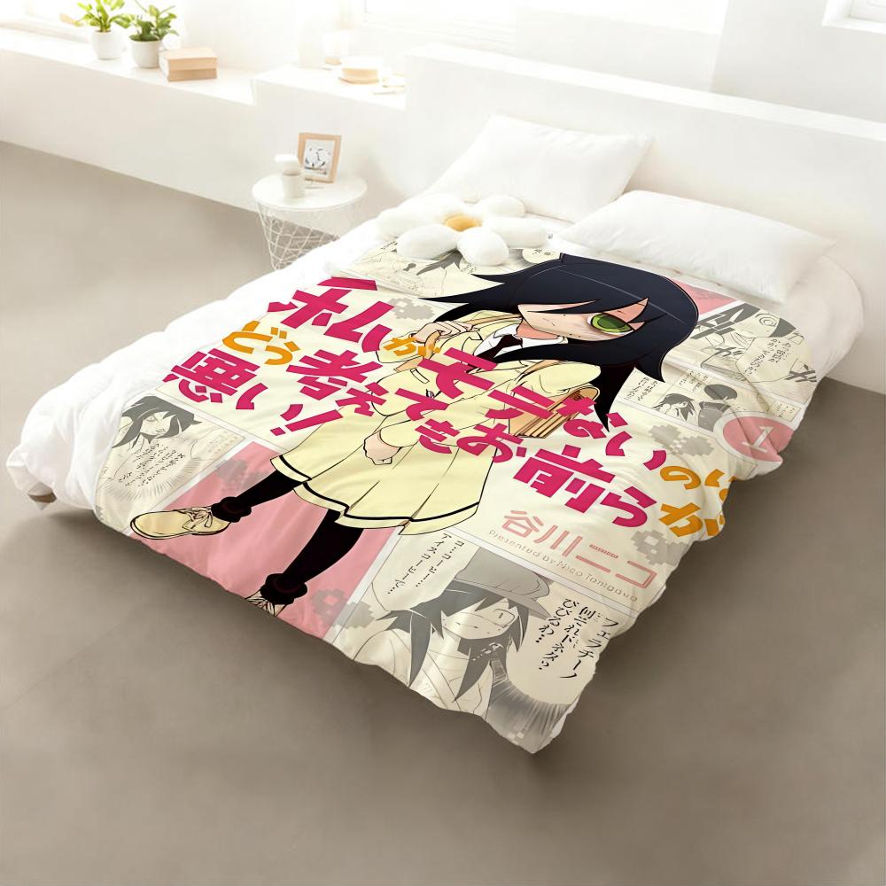 Anime Watamote Throw Flannel Throw Blanket: Soft Kid-Friendly Warm Anti-Static All Season Washable Couch Bed Home