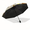 Bear Pattern Automatic Folding Umbrella Simple 8 Rib Design, Bright Cartoon Pattern, Durable Iron Frame, Suitable For Travel, Outdoor, Beach
