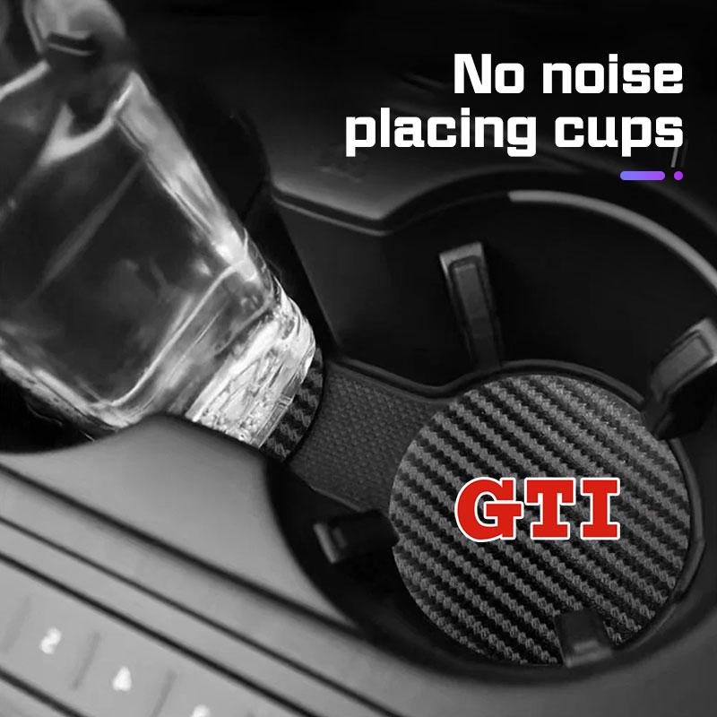 Car Coaster Water Cup Mat Anti-slip Pad Accessories for VW Volkswagen R GTI Golf 6 7 8 MK8 ID.3 4 Polo Tiguan Passat B5 Touareg zj1