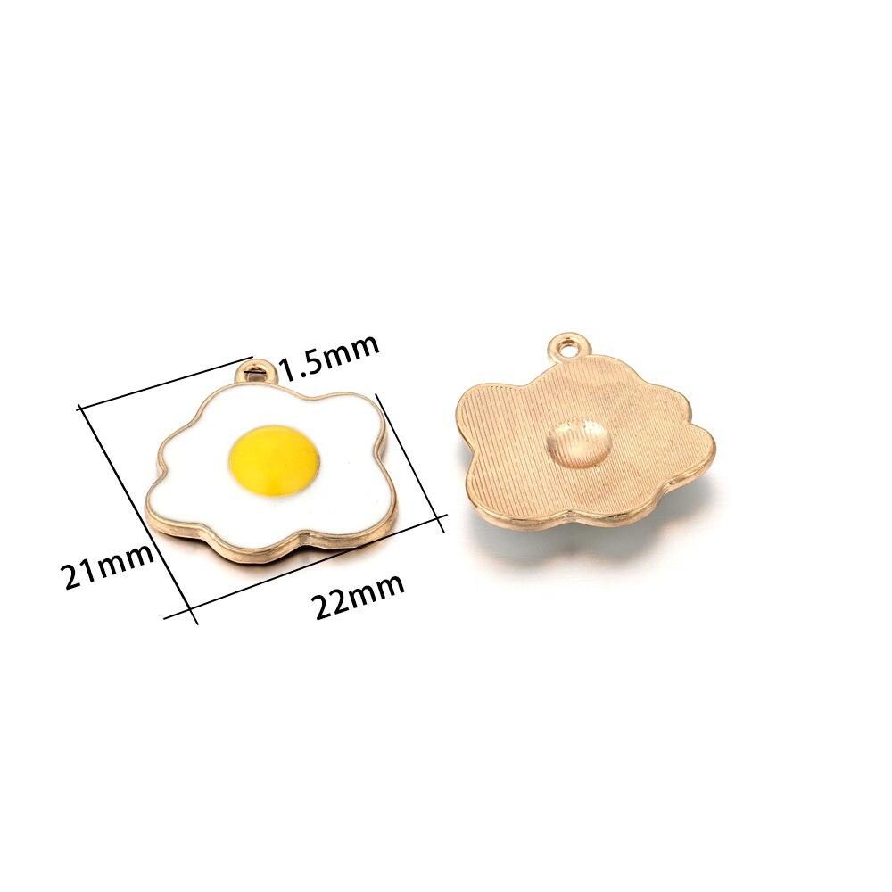 

10 шт./лот, эмалированные подвески, милые золотые подвески с фруктами, маленькие подвески в виде яиц для DIY, серьги, ожерелье, браслет, изготовление ювелирных изделий, поделки