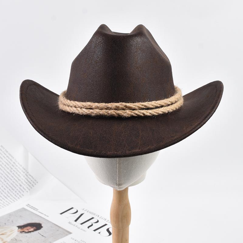 New Vintage Roll Brim Western Cowboy Hats Outdoor Travel Gentleman Cowgirl Jazz Hat Holidays Party Cosplay Hat