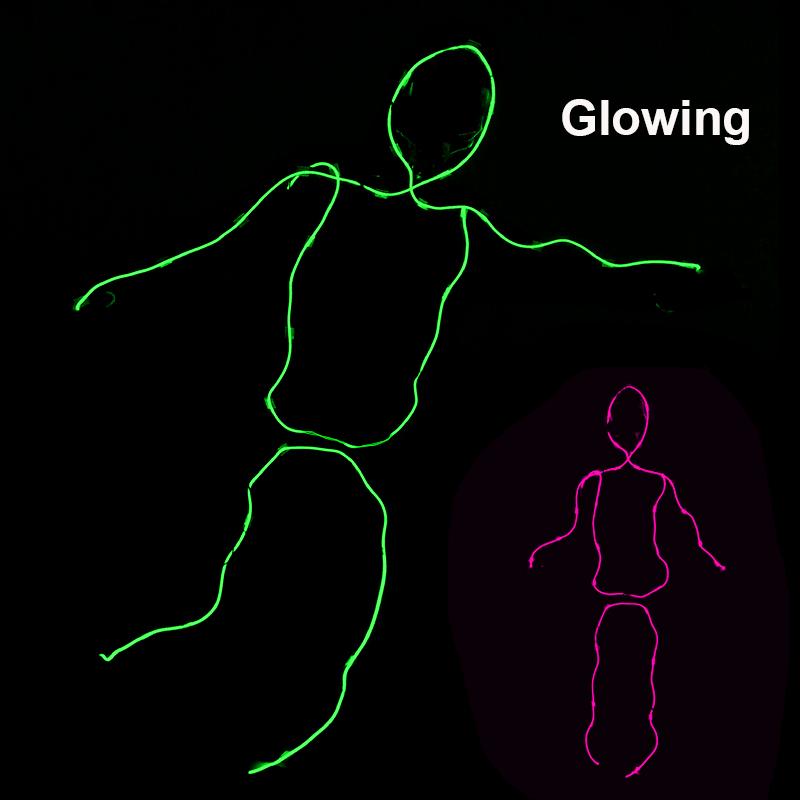 DIY LED Streichholz Streifenlichter Nachtshow Rüstungslicht Bühnenperformance LED Leuchtender Strichmännchen Kostüm EL Draht Kleidung Herren