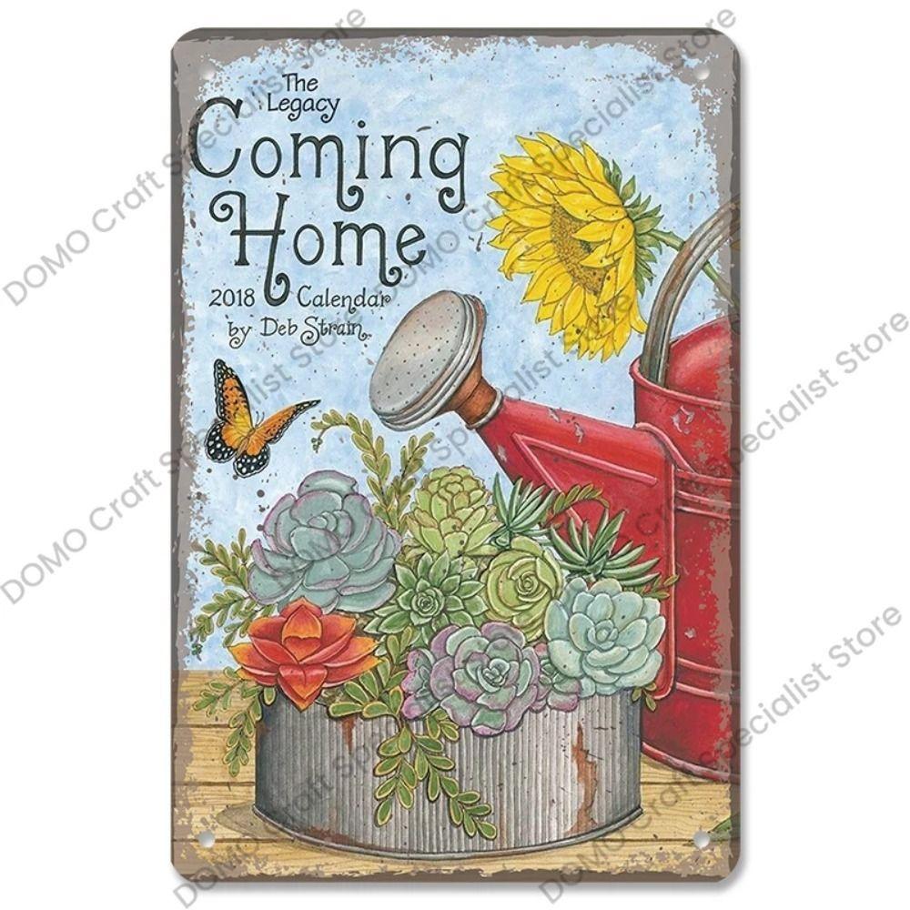 

Metal Garden Sign Retro Floral Decor 20x30 cm Outdoor Wall Art